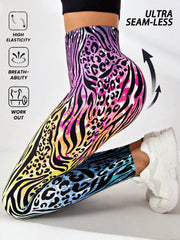 Seamless Leopard & Zebra Print Stretchy Legging
