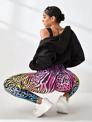 Seamless Leopard & Zebra Print Stretchy Legging