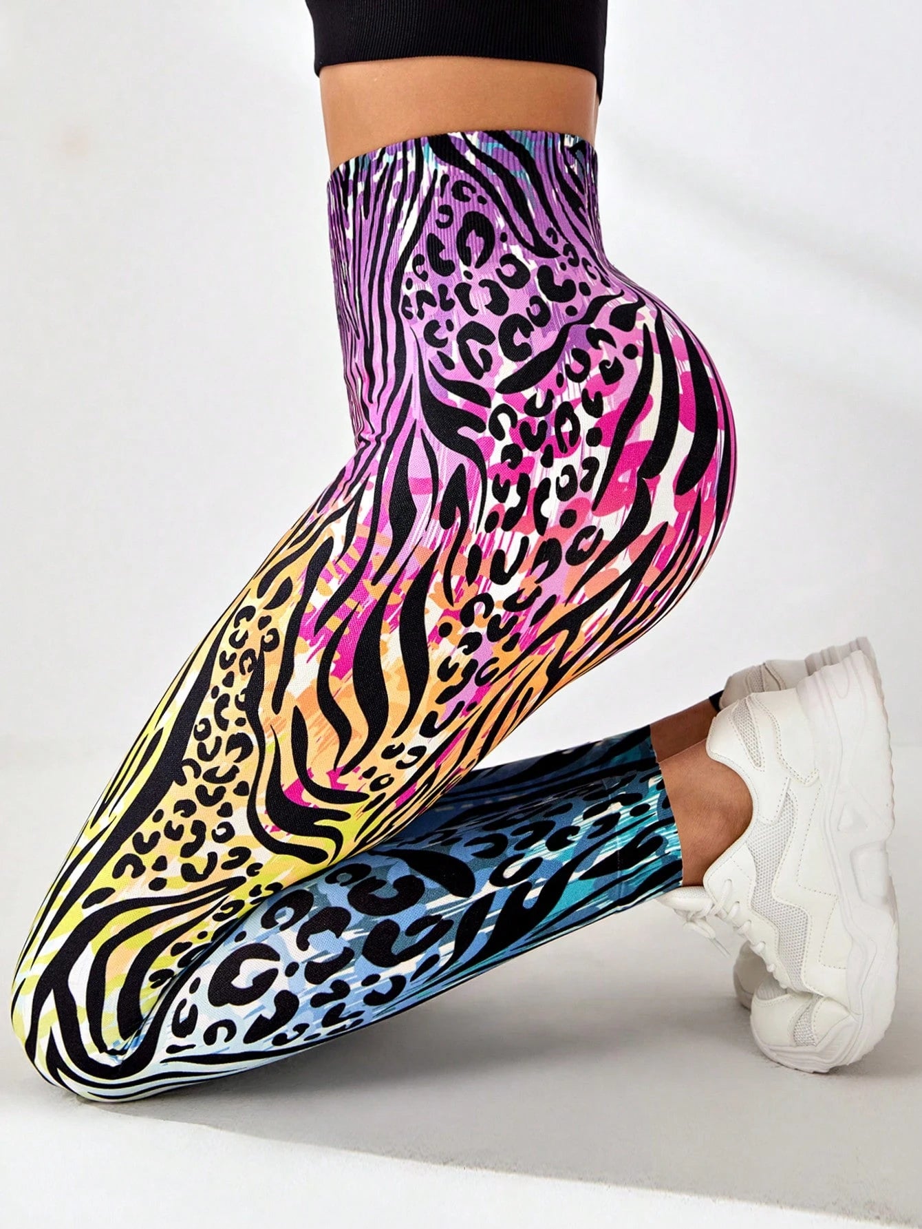 Seamless Leopard & Zebra Print Stretchy Legging