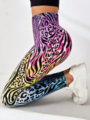 Seamless Leopard & Zebra Print Stretchy Legging