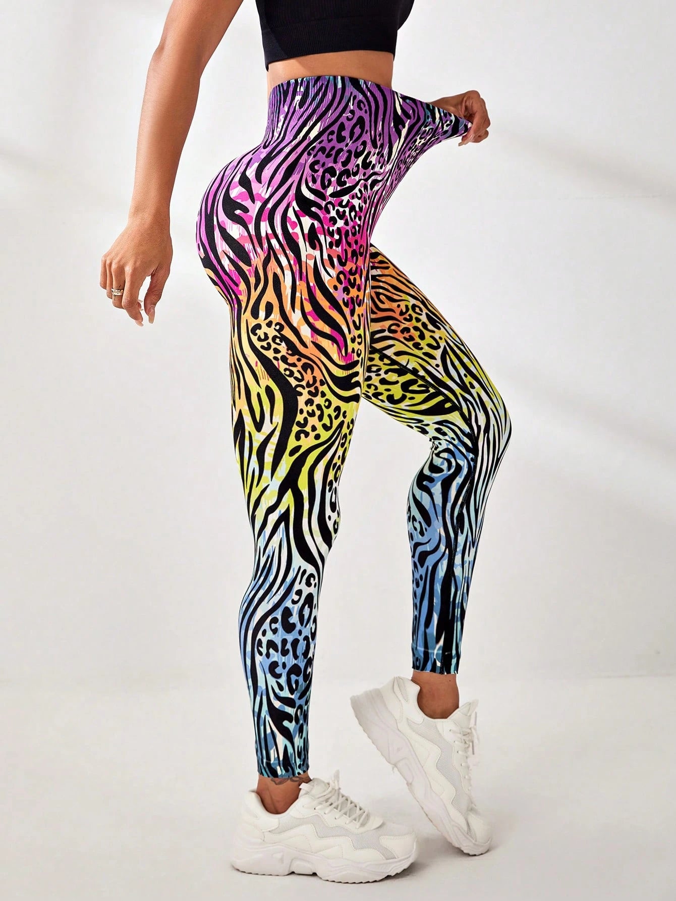 Seamless Leopard & Zebra Print Stretchy Legging