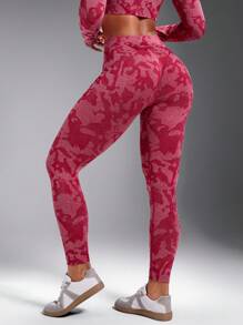 Autumn Full Print Elastic Sports Leggings