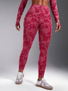 Autumn Full Print Elastic Sports Leggings