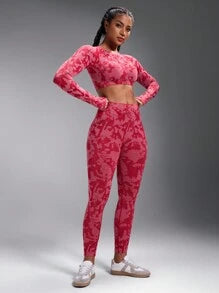 Autumn Full Print Elastic Sports Leggings