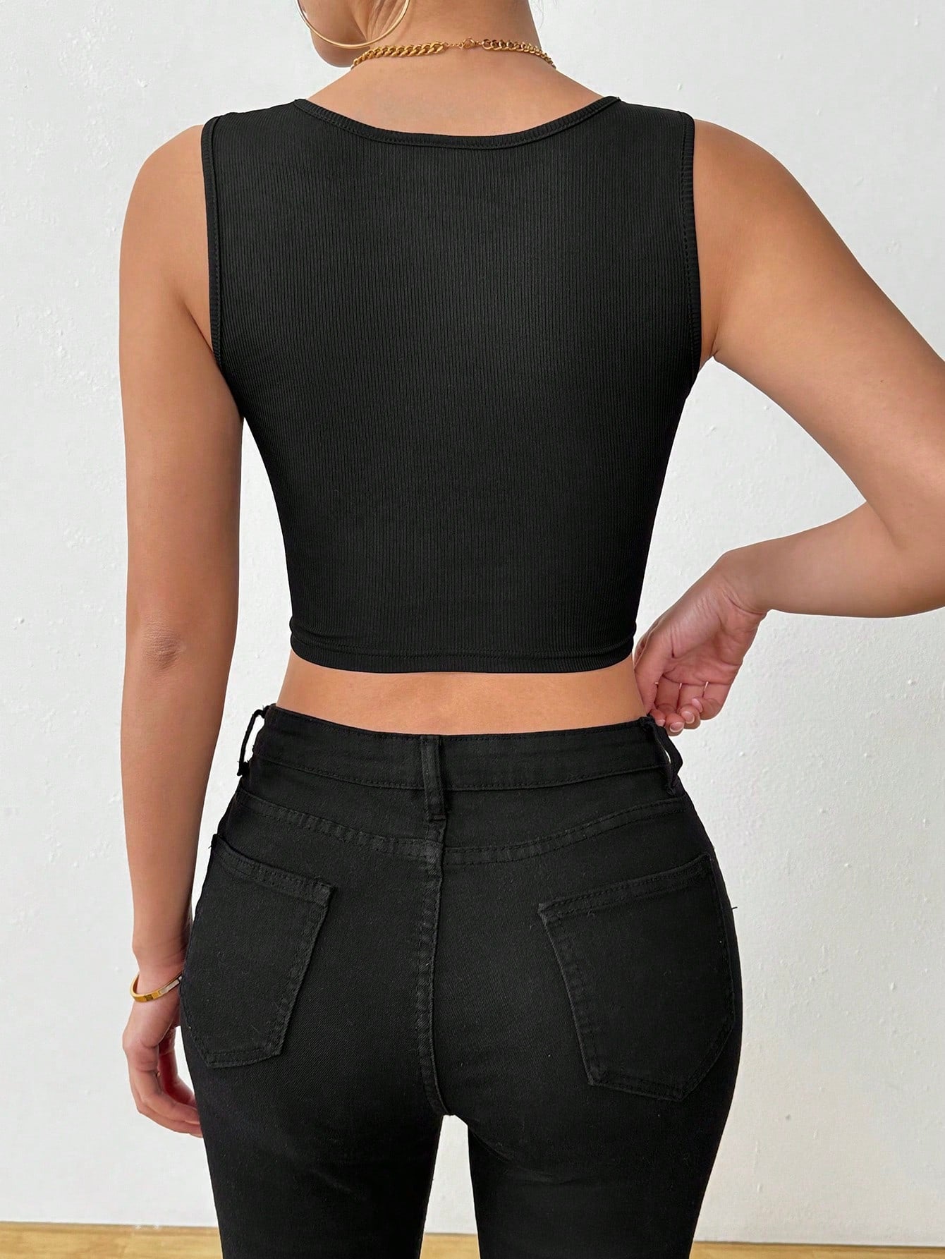Chiquease Patchwork Slim Fit Cropped Tank Top