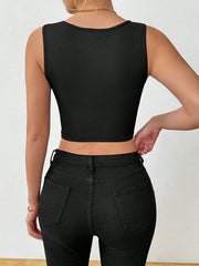 Chiquease Patchwork Slim Fit Cropped Tank Top