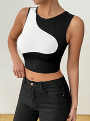 Chiquease Patchwork Slim Fit Cropped Tank Top