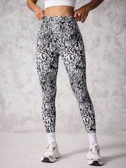 Seamless Leopard Multi-Color Jacquard Pattern Legging