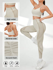 Seamless High Elastic Women Sports Leggings Workout Set