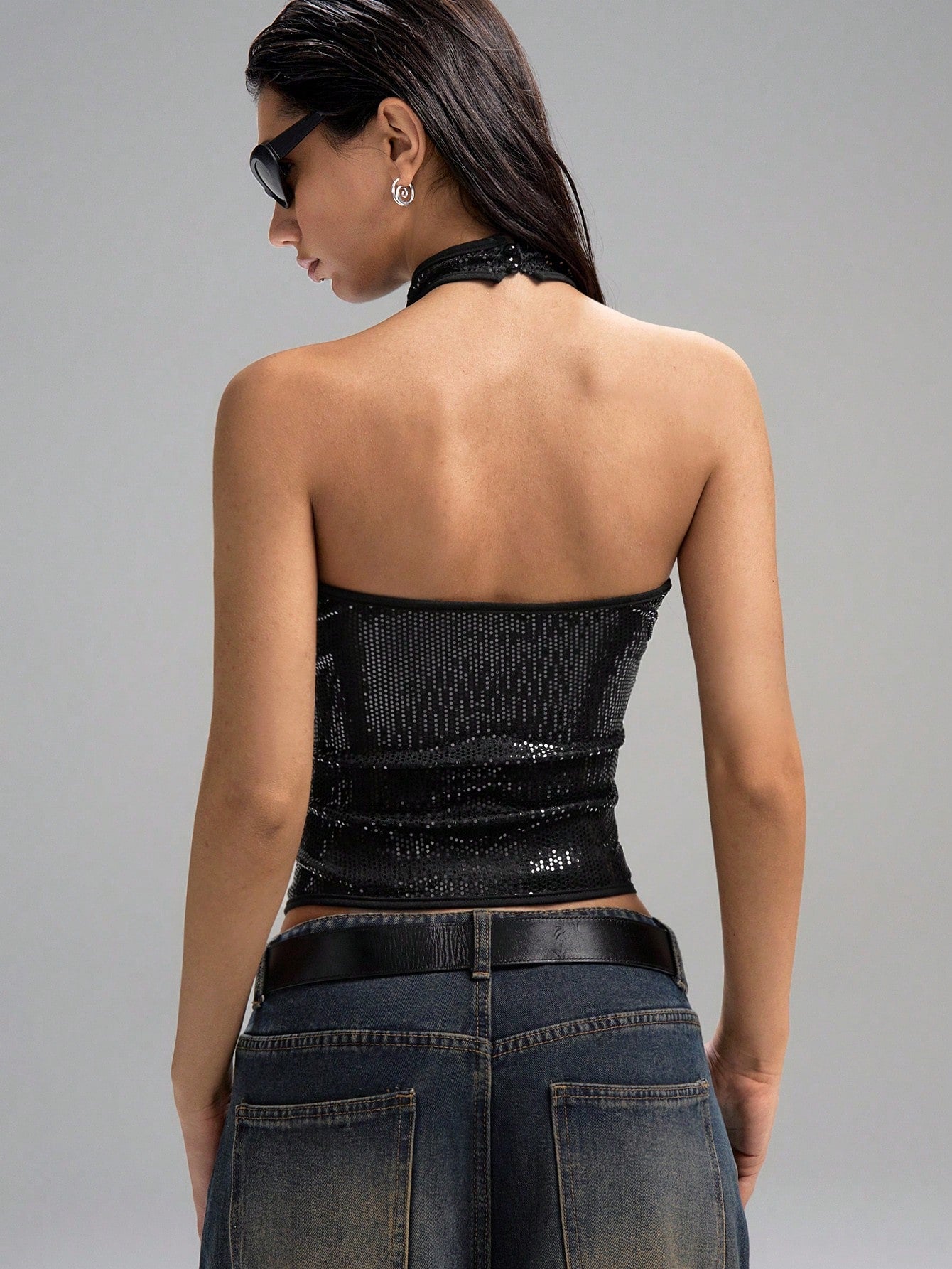 Sequin Halter Tank Top