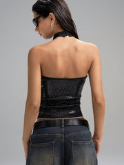 Sequin Halter Tank Top