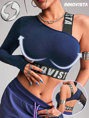 Asymmetrical Cropped- Long Sleeve Sports Sweatshirt