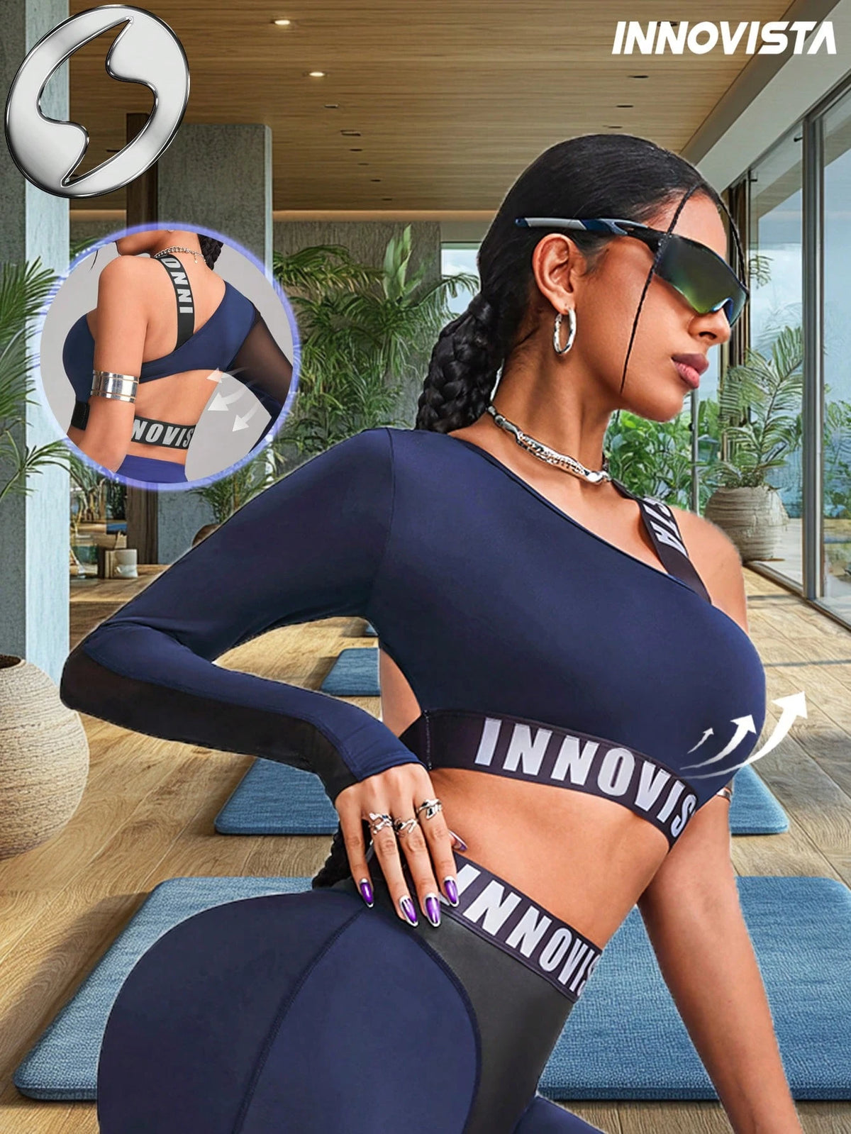 Asymmetrical Cropped- Long Sleeve Sports Sweatshirt
