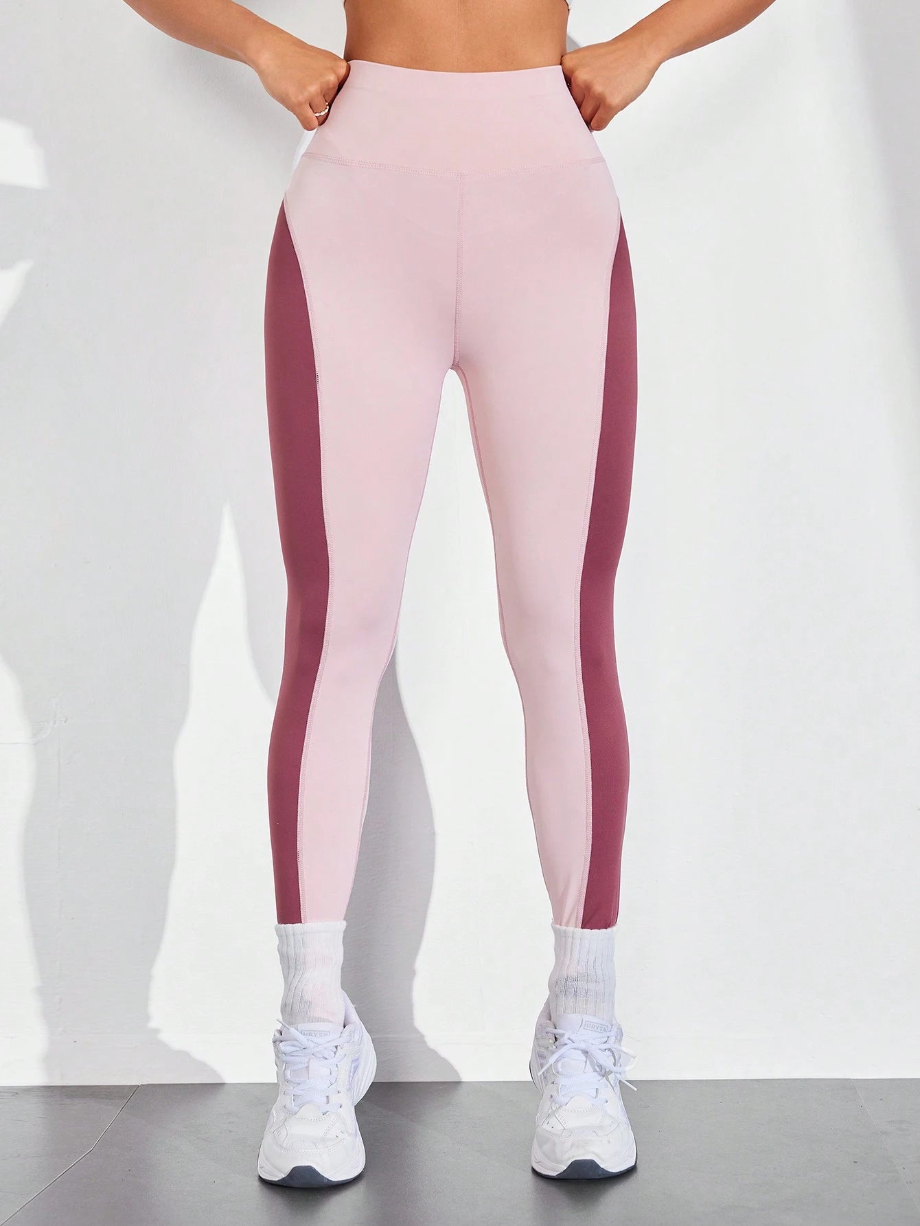 High Waist Color Block Fitness Leggings