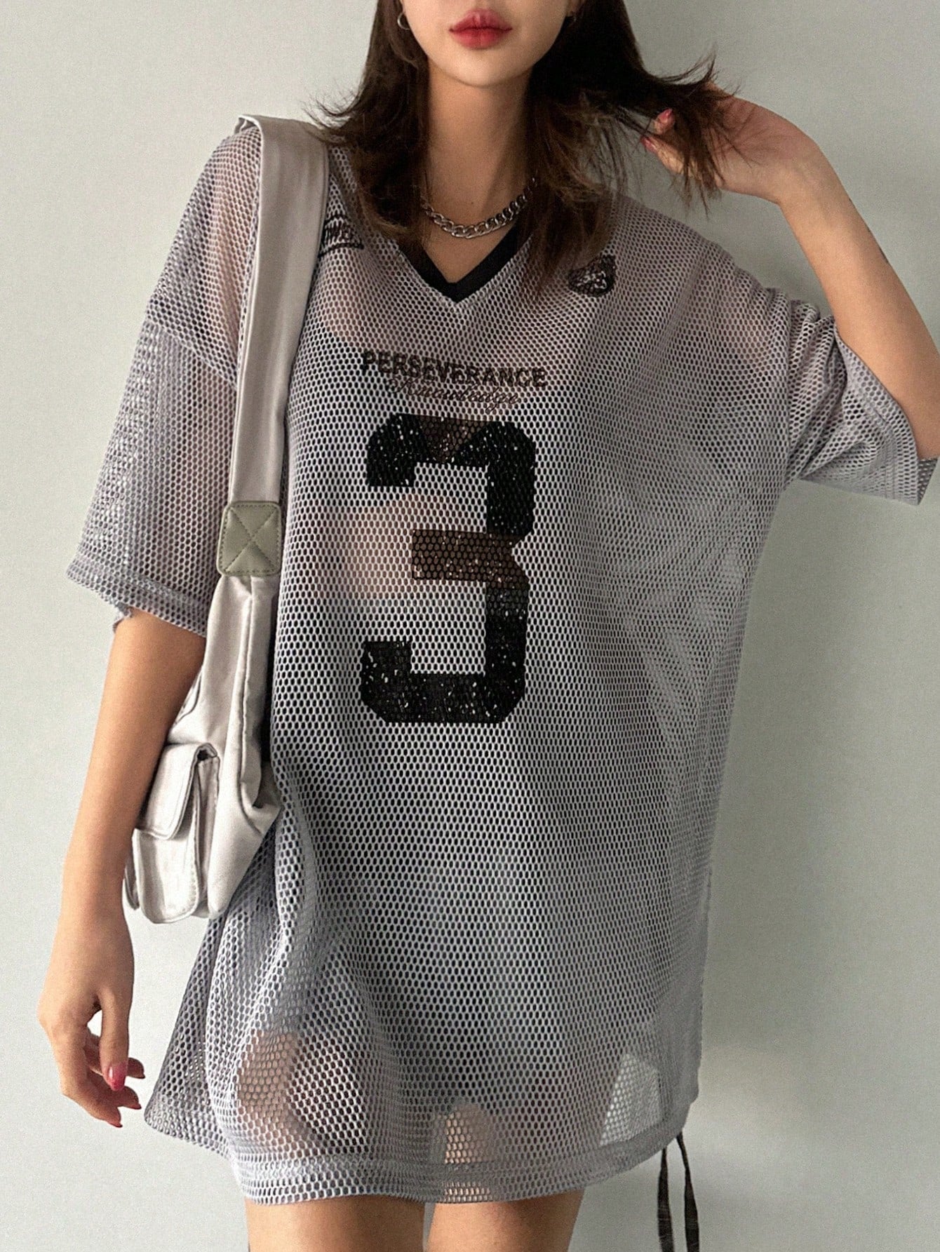 Number Print Short Sleeve Sports Jersey T-Shirt