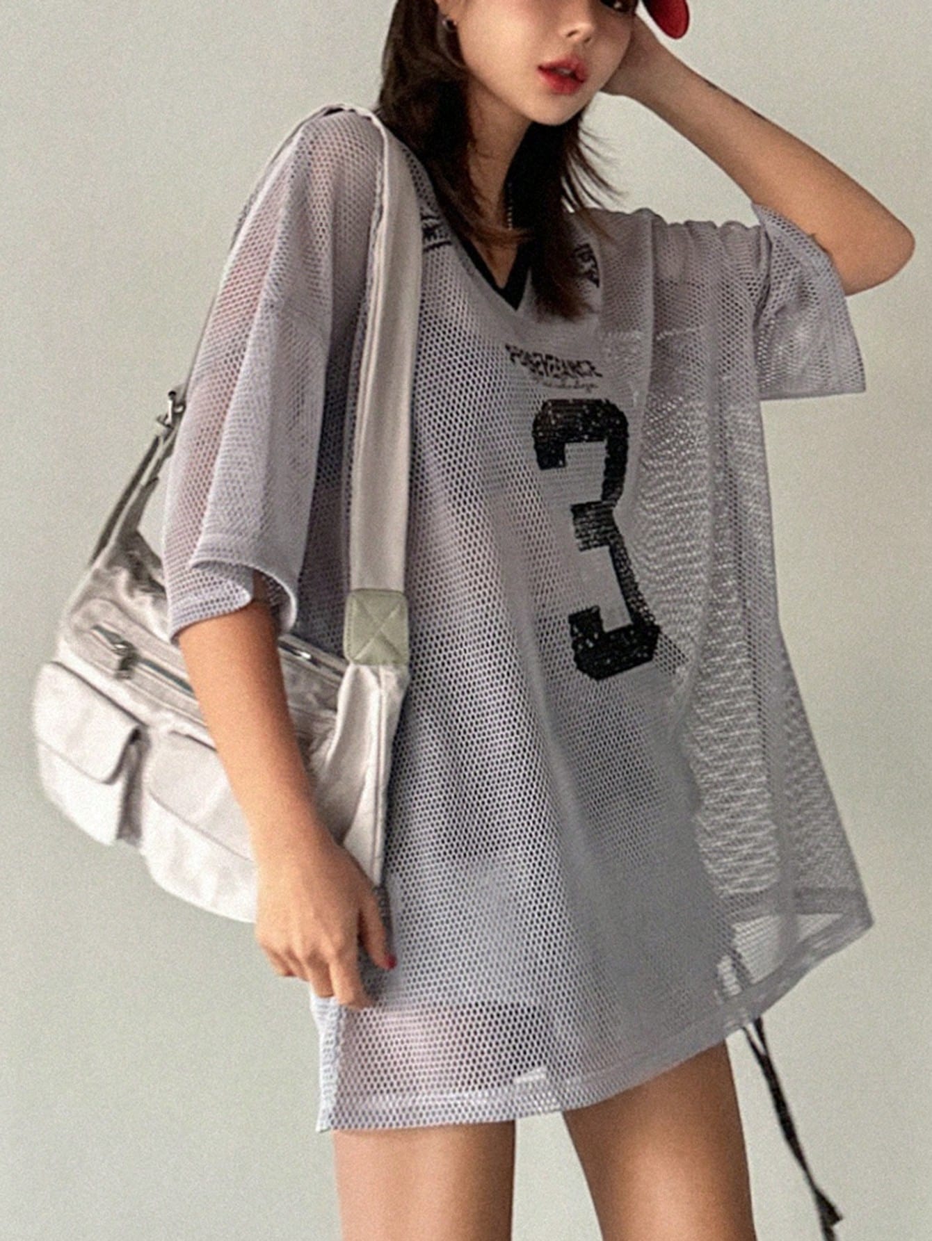 Number Print Short Sleeve Sports Jersey T-Shirt