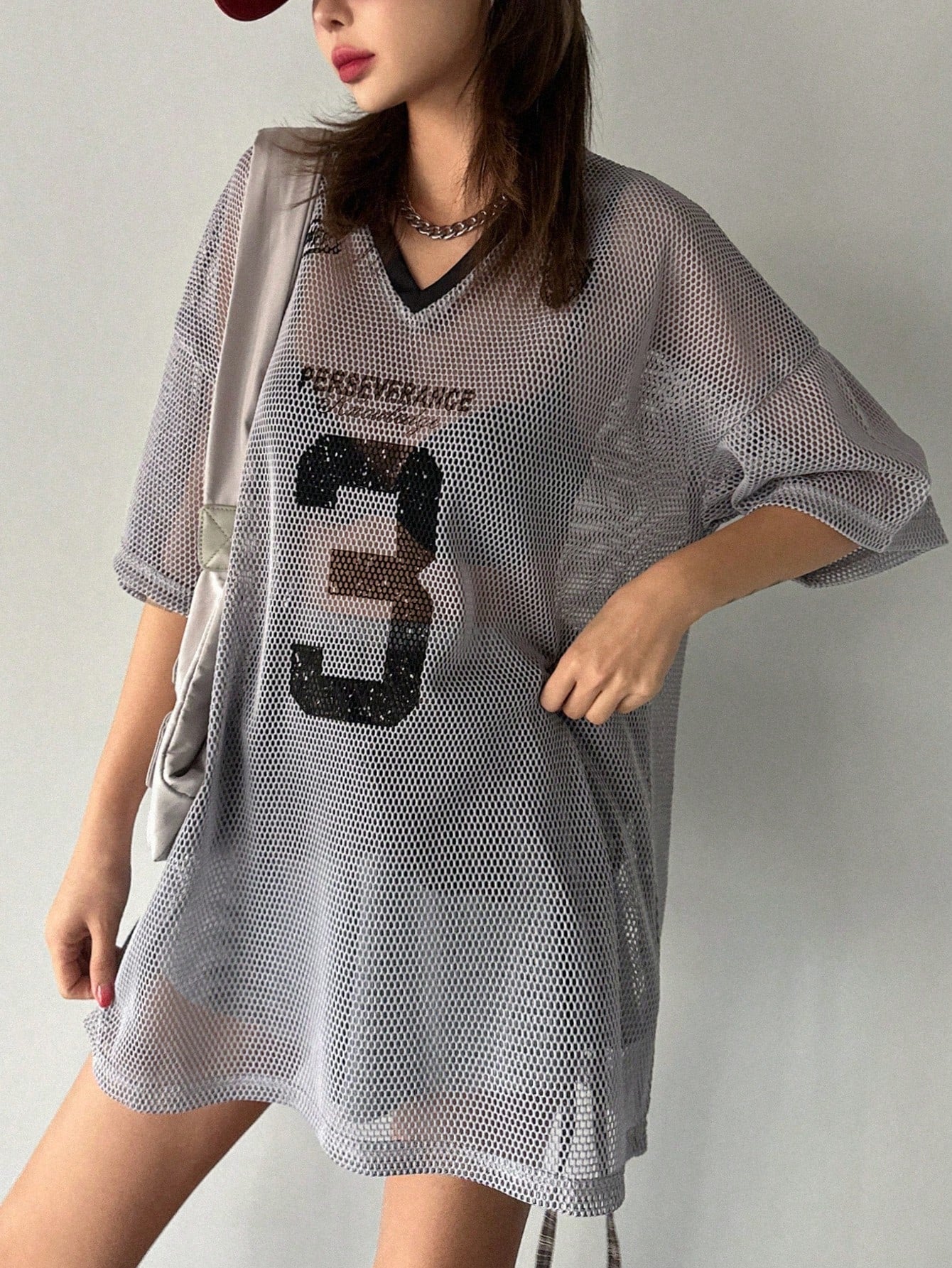 Number Print Short Sleeve Sports Jersey T-Shirt