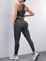 Sleeveless Top With Fitted Pants Workout Set