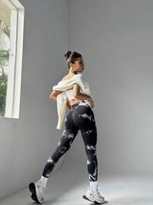 High Waist Tie Dye Skinny Seamless High Elasticity Yoga Leggings
