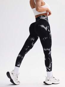 High Waist Tie Dye Skinny Seamless High Elasticity Yoga Leggings
