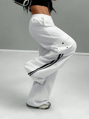 Vintage Striped White Cargo Pants