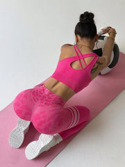 Seamless Solid Color Camisole Top And Long Pants Yoga Set