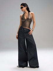 Coated Backless Halter Top
