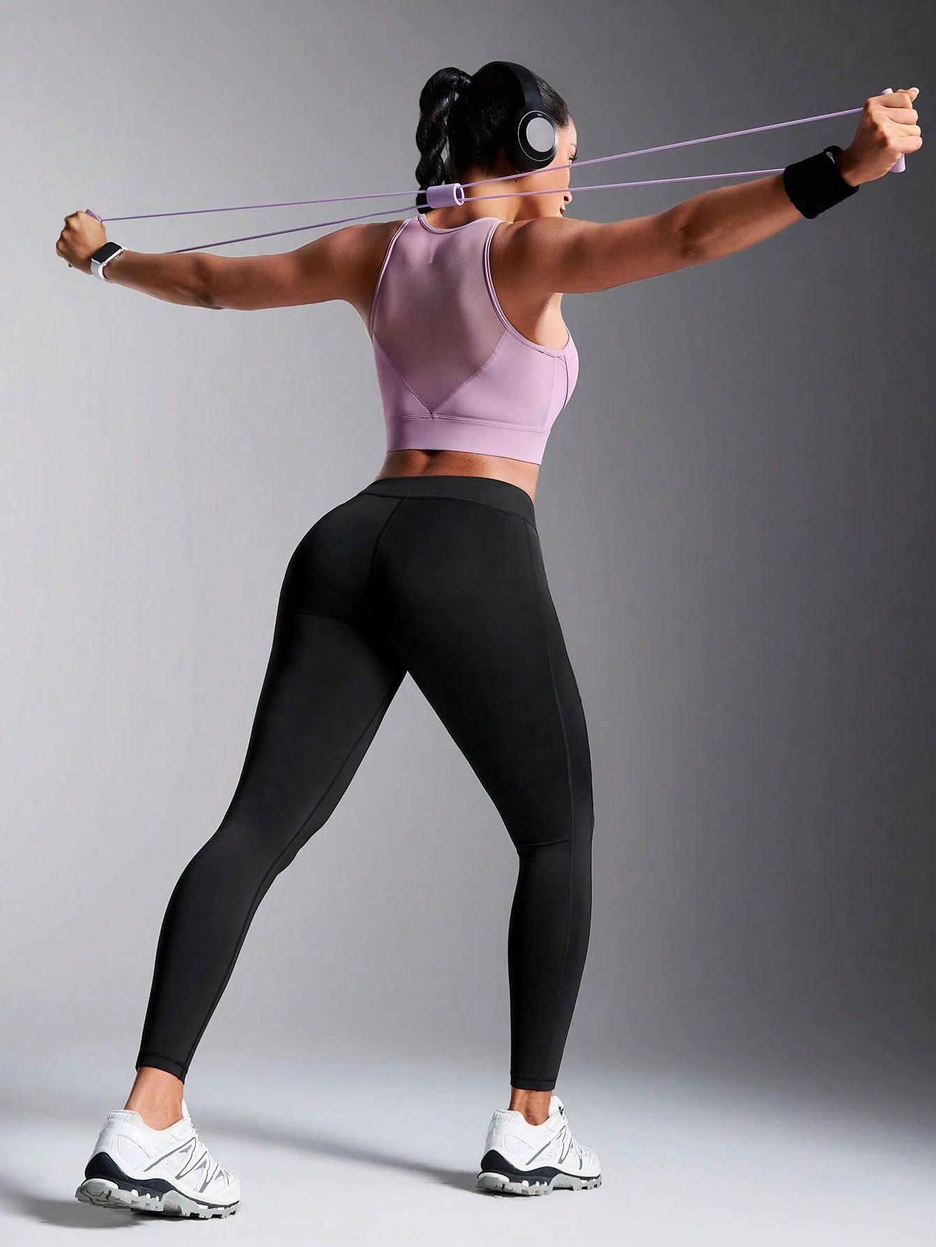 Breathable Mesh Solid Color Sports Bra