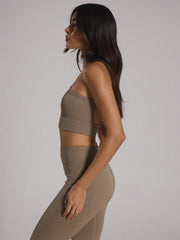 Seamless Sculpt Open Back Halterneck Ribbed Sports Bra