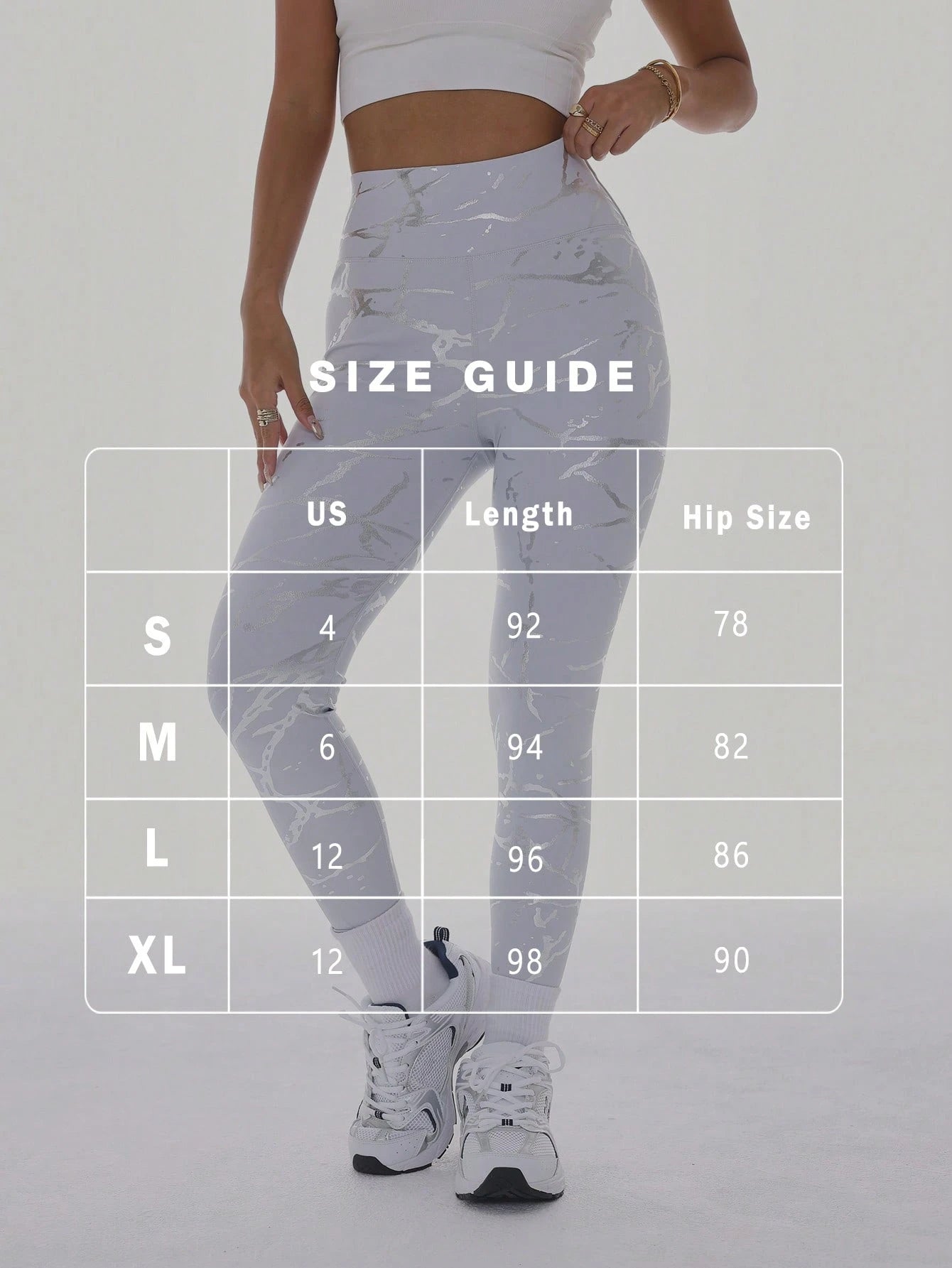 Active Foil Metallic Finish High Waisted Leggings