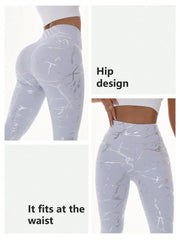 Active Foil Metallic Finish High Waisted Leggings