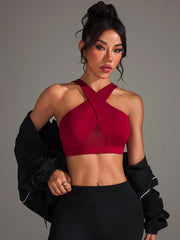 Minimalist Solid Color Sports Bra