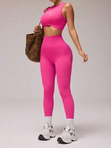 High Elasticity Seamless Sports Bra And Leggings Set