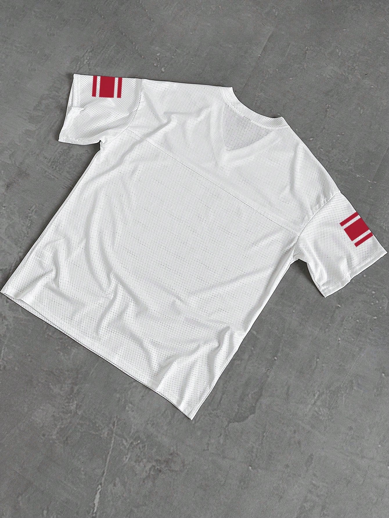 V-Neck Mesh Style T-Shirt With 81 Number Print