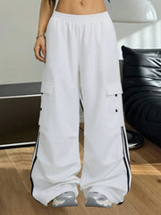 Vintage Striped White Cargo Pants