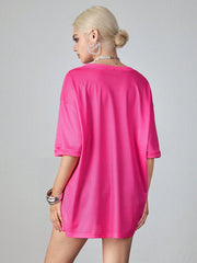 Loose Batwing Printed T-Shirt