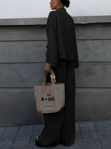 Long Sleeve Tie Front Shirt And Pant Set