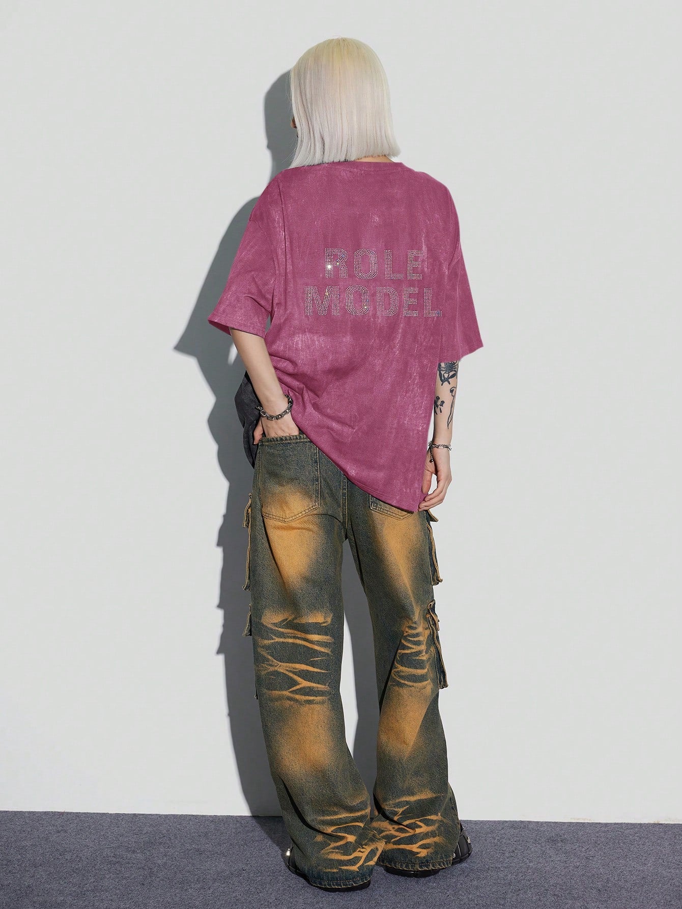 Diamond Pattern Over Size T Shirt