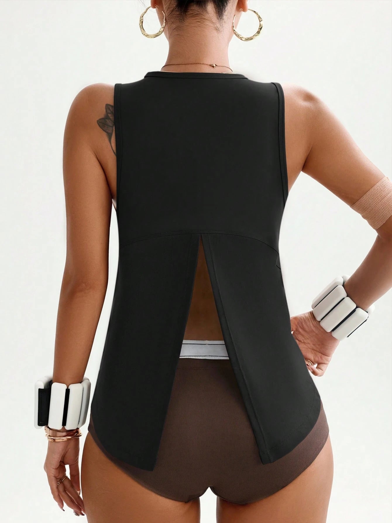 Contrast Mesh Yoga Camisole
