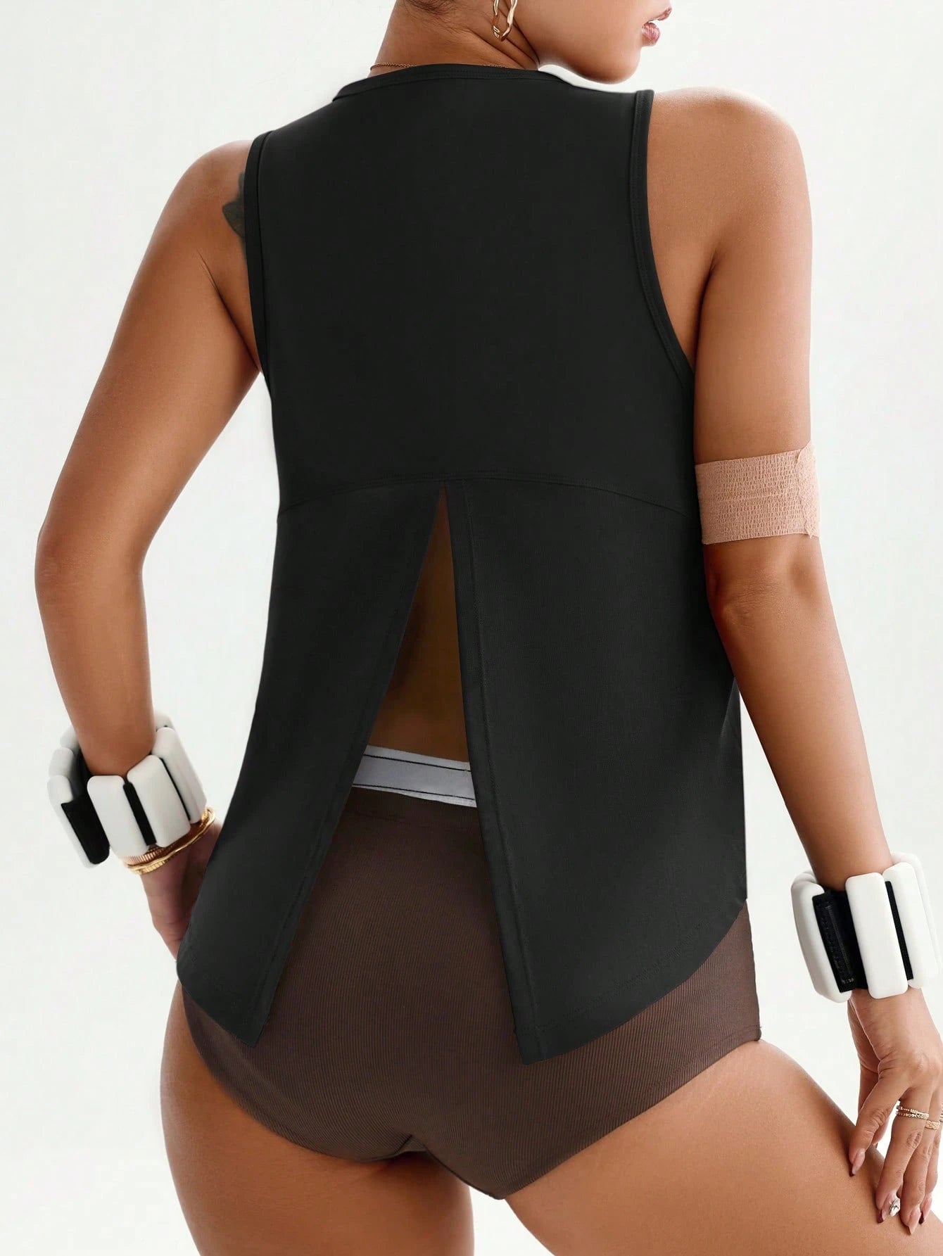 Contrast Mesh Yoga Camisole