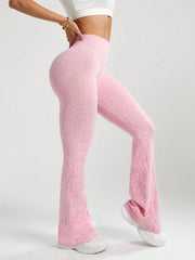 High Stretch  Wide Leg Leopard Print Sports Trousers