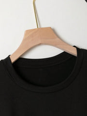 Cat Pattern Dropped Shoulder Round Neck T-Shirt