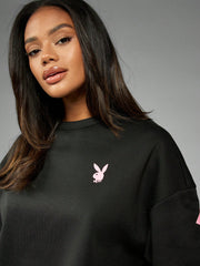 Playboy Oversized Streetwear Back Logo Print  T-Shirt