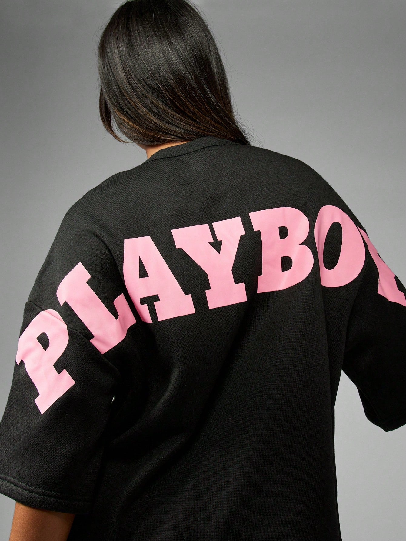 Playboy Oversized Streetwear Back Logo Print  T-Shirt
