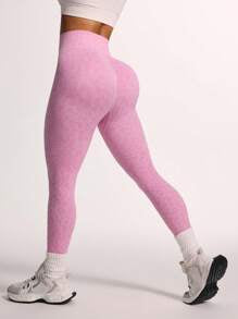 High Waisted Leopard Print Elastic Sports Leggings