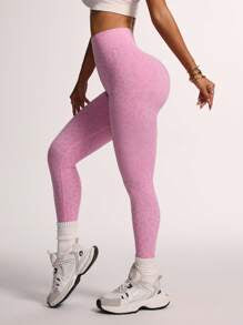 High Waisted Leopard Print Elastic Sports Leggings