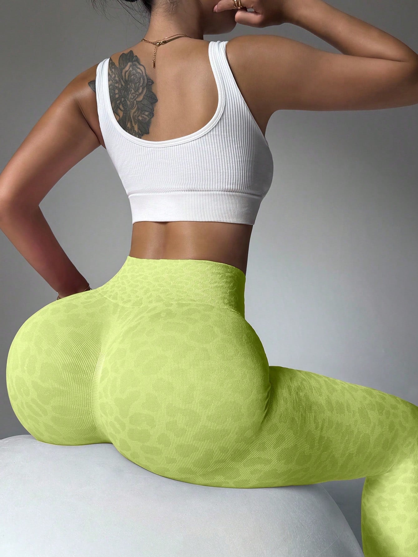 High Waisted Leopard Print Elastic Sports Leggings