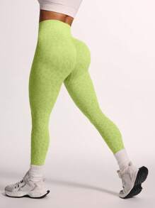 High Waisted Leopard Print Elastic Sports Leggings