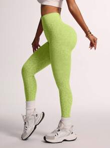 High Waisted Leopard Print Elastic Sports Leggings