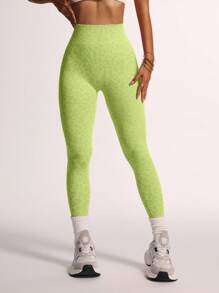 High Waisted Leopard Print Elastic Sports Leggings